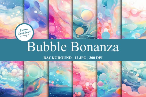 Bubble Bonanza Backgrounds: Vibrant Digital Paper for Creative Projects