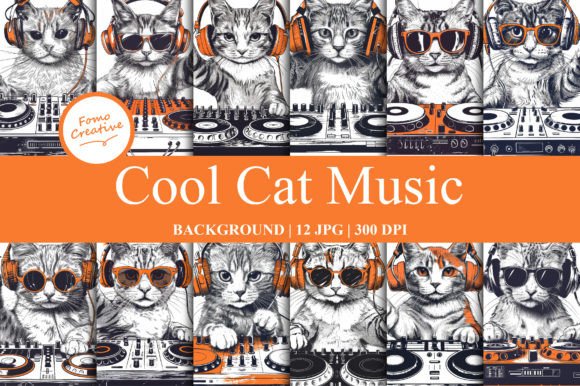 Cool Cat Music Backgrounds: Enhancing Digital Design with Creative Paper Elements