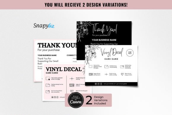 Editable Vinyl Decal Care Card Canva: Streamline Your Packaging and Customer Experience