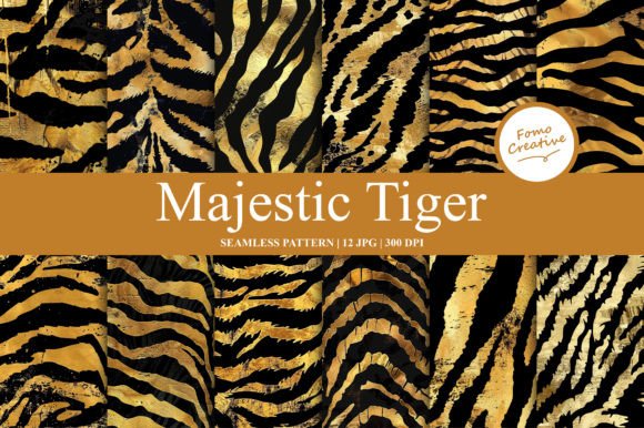 Enhancing Digital Design with Majestic Tiger Seamless Pattern