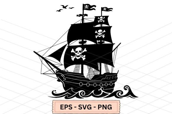 Pirate Ship Silhouette SVG for Creative and Business Use