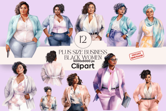 Plus Size Business Black Woman Clipart: Enhancing Creativity and Representation in Design Projects