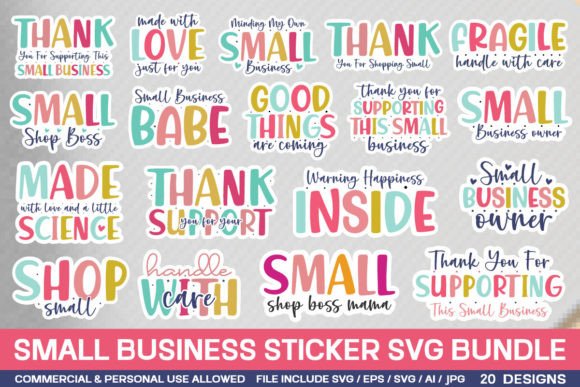 Small Business Sticker SVG Bundle for Creative Projects